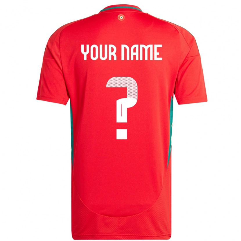 Danxen Bambino Maglia Galles Il Tuo Nome #0 Rosso Kit Gara Home 24-26 Maglietta