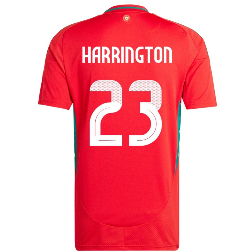 Danxen Bambino Maglia Galles David Harrington #23 Rosso Kit Gara Home 24-26 Maglietta