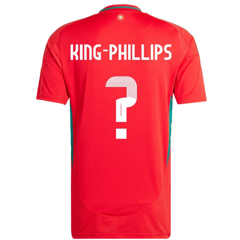Danxen Bambino Maglia Galles Zac King-Phillips #0 Rosso Kit Gara Home 24-26 Maglietta