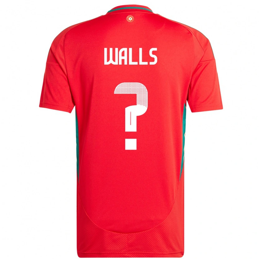 Danxen Bambino Maglia Galles Archie Walls #0 Rosso Kit Gara Home 24-26 Maglietta