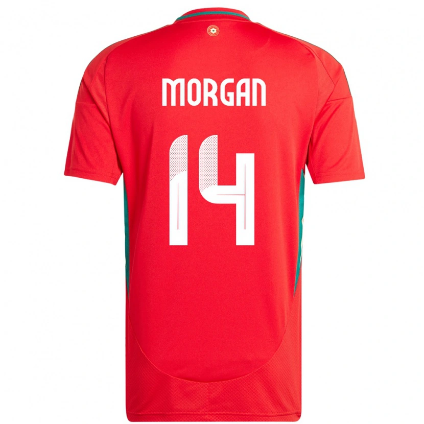 Danxen Bambino Maglia Galles George Morgan #14 Rosso Kit Gara Home 24-26 Maglietta