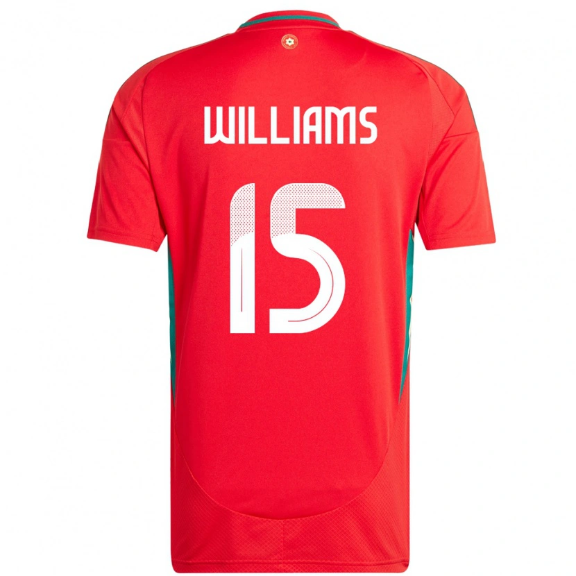 Danxen Bambino Maglia Galles Joe Williams #15 Rosso Kit Gara Home 24-26 Maglietta