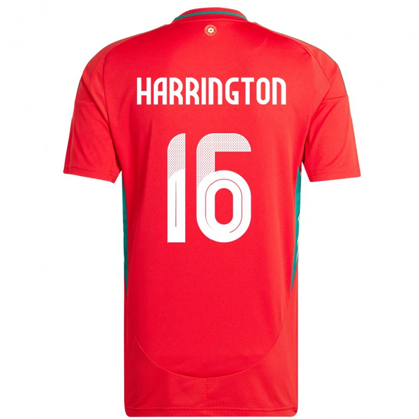 Danxen Bambino Maglia Galles Ryan Harrington #16 Rosso Kit Gara Home 24-26 Maglietta