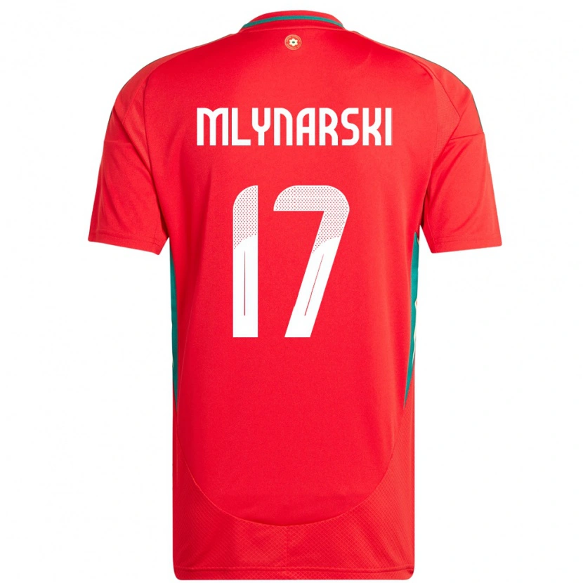 Danxen Bambino Maglia Galles Patrick Mlynarski #17 Rosso Kit Gara Home 24-26 Maglietta