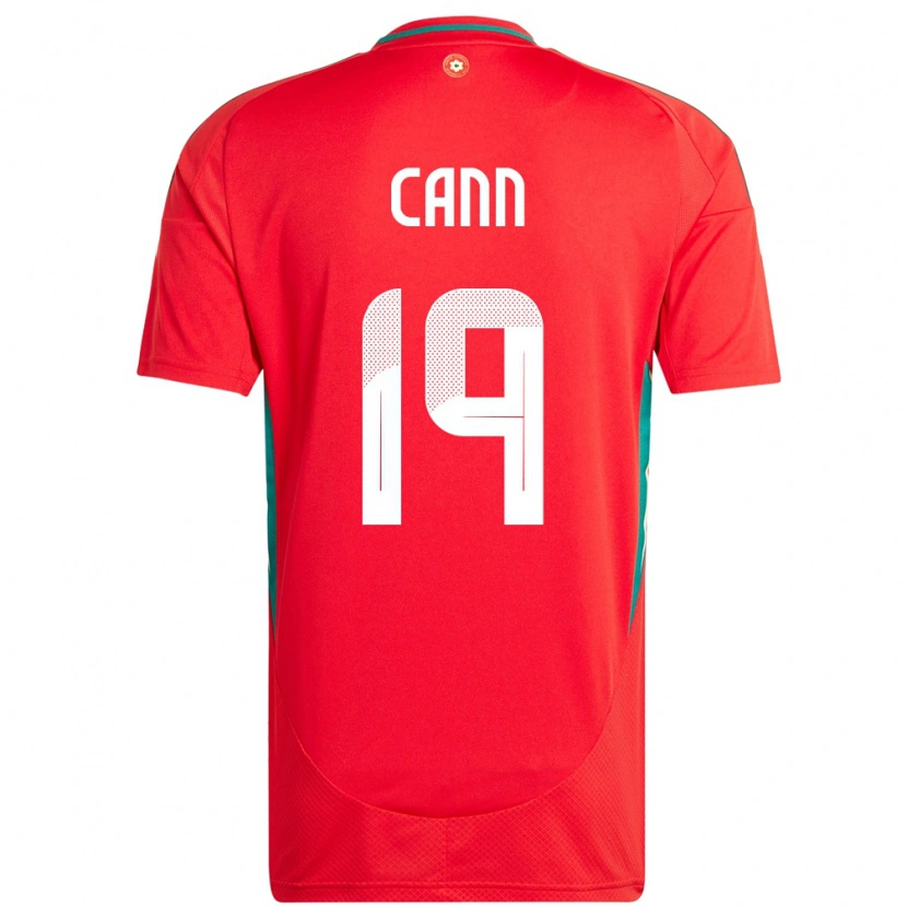 Danxen Bambino Maglia Galles Ethan Cann #19 Rosso Kit Gara Home 24-26 Maglietta