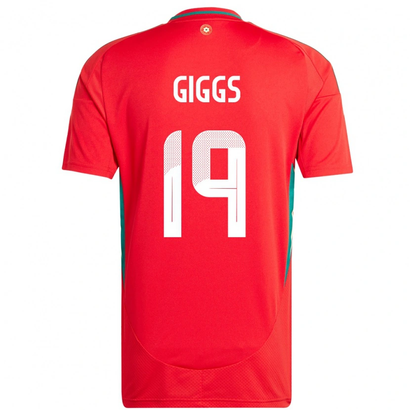 Danxen Bambino Maglia Galles Zach Giggs #19 Rosso Kit Gara Home 24-26 Maglietta