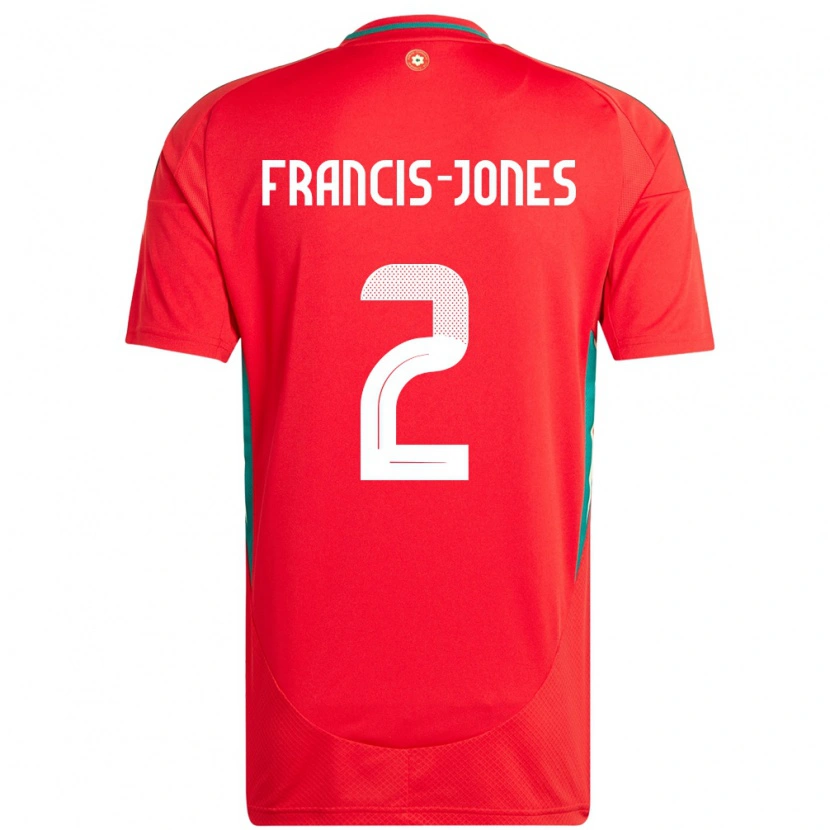 Danxen Bambino Maglia Galles Maria Francis Jones #2 Rosso Kit Gara Home 24-26 Maglietta