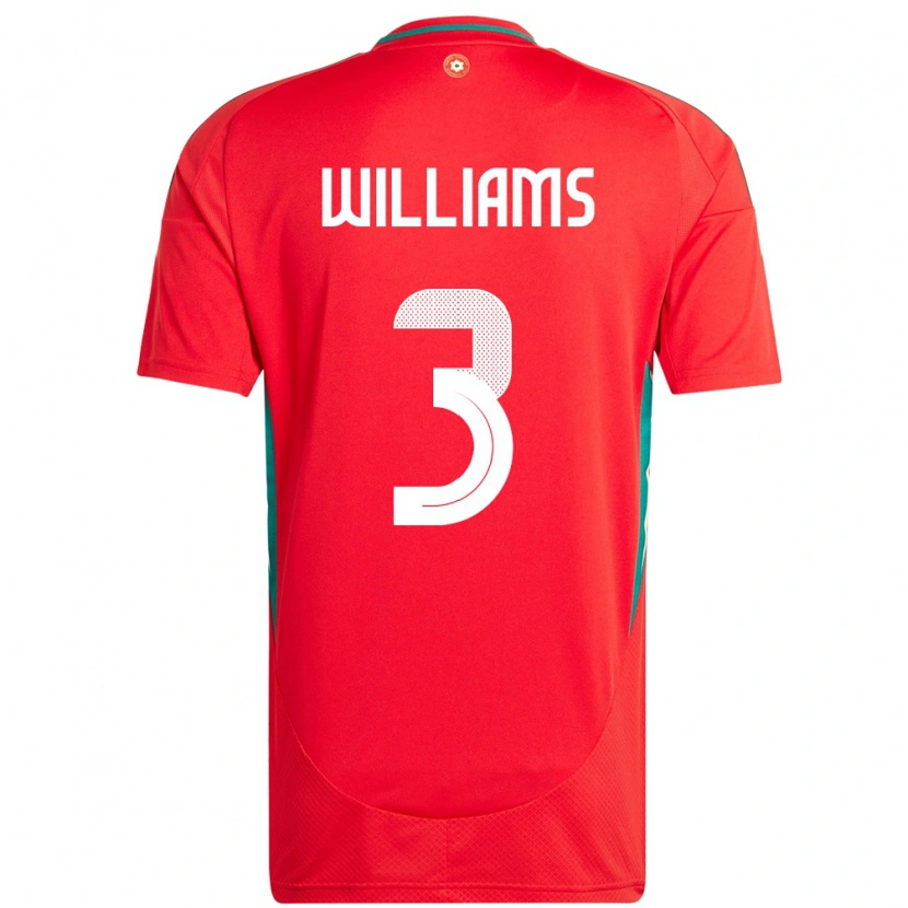 Danxen Bambino Maglia Galles Zac Williams #3 Rosso Kit Gara Home 24-26 Maglietta