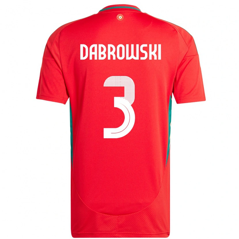 Danxen Bambino Maglia Galles Sebastian Dabrowski #3 Rosso Kit Gara Home 24-26 Maglietta