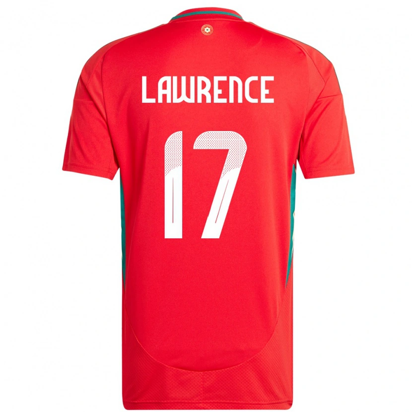 Danxen Bambino Maglia Galles Nadia Lawrence #17 Rosso Kit Gara Home 24-26 Maglietta