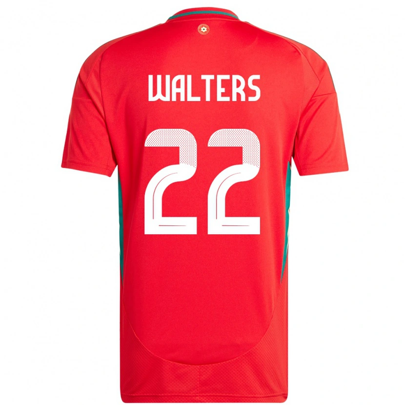 Danxen Bambino Maglia Galles Georgia Walters #22 Rosso Kit Gara Home 24-26 Maglietta