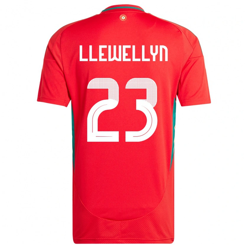 Danxen Bambino Maglia Galles Ffion Llewellyn #23 Rosso Kit Gara Home 24-26 Maglietta