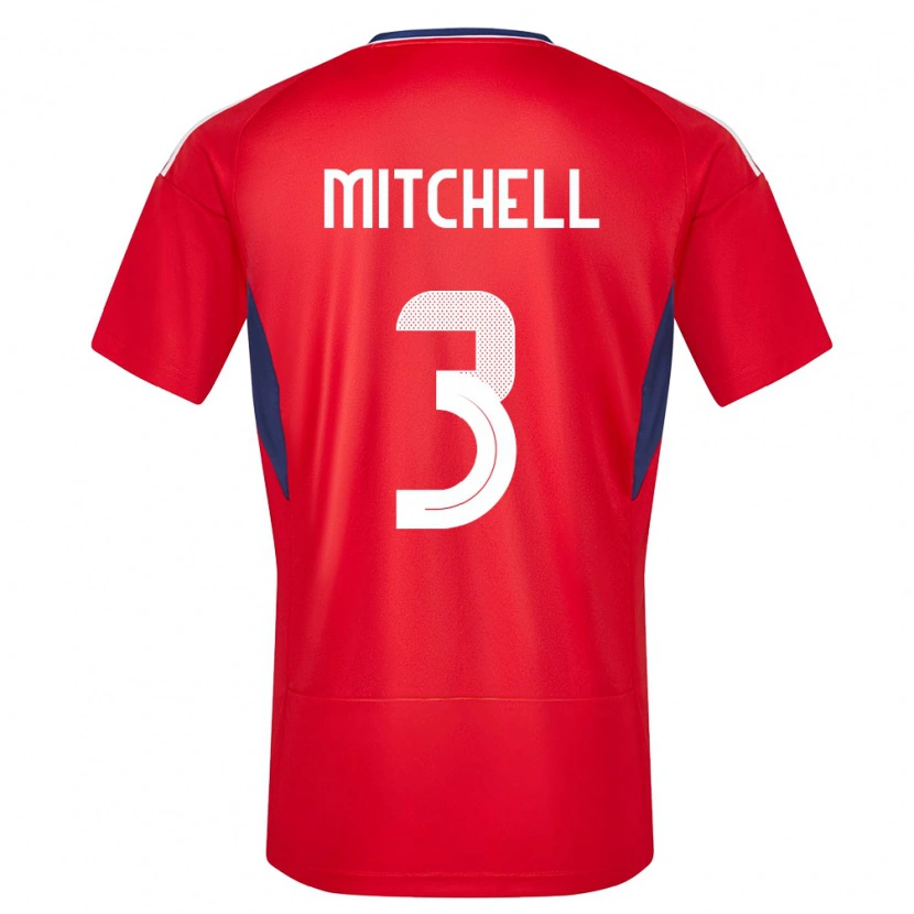 Danxen Bambino Maglia Costa Rica Jeyland Mitchell #3 Rosso Kit Gara Home 24-26 Maglietta