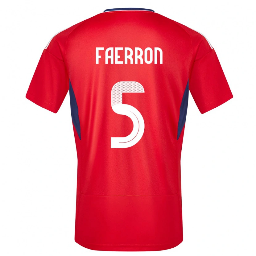 Danxen Bambino Maglia Costa Rica Fernán Faerron #5 Rosso Kit Gara Home 24-26 Maglietta