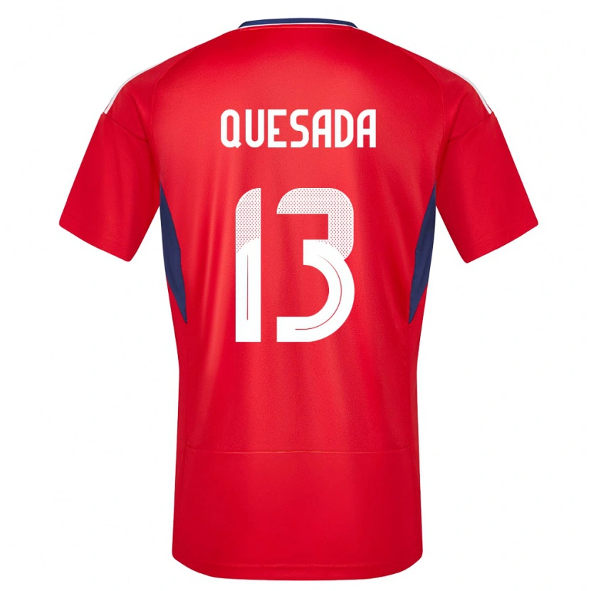 Danxen Bambino Maglia Costa Rica Sebastián Quesada #13 Rosso Kit Gara Home 24-26 Maglietta