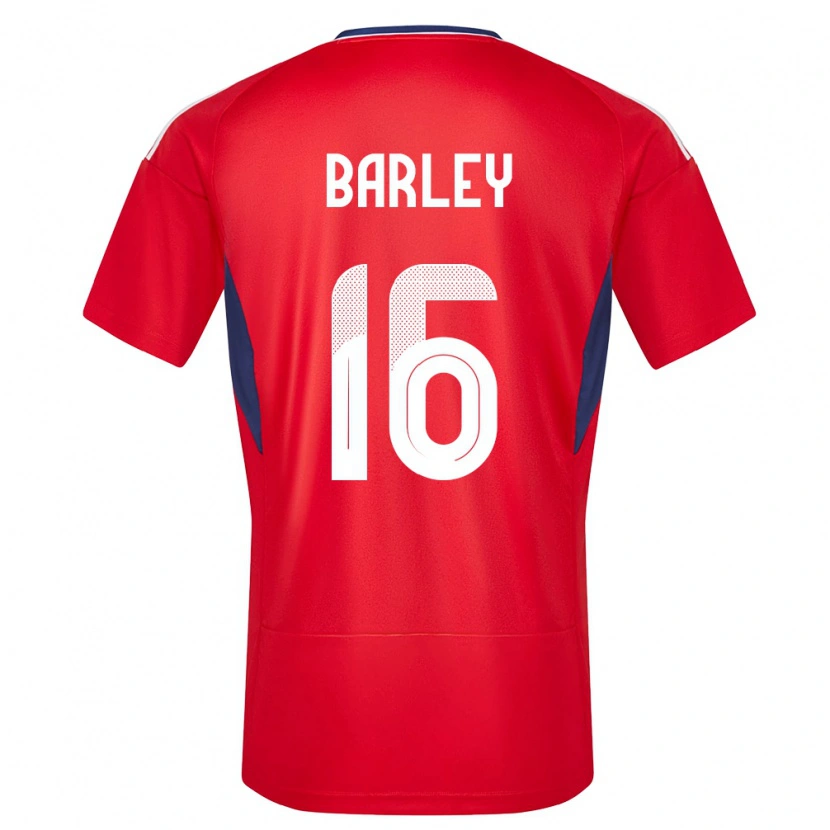 Danxen Bambino Maglia Costa Rica Ethan Barley #16 Rosso Kit Gara Home 24-26 Maglietta