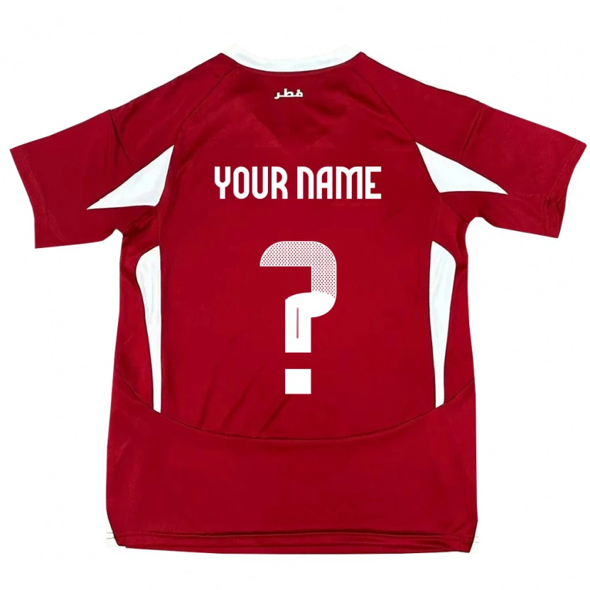 Danxen Bambino Maglia Qatar Il Tuo Nome #0 Rosso Kit Gara Home 24-26 Maglietta