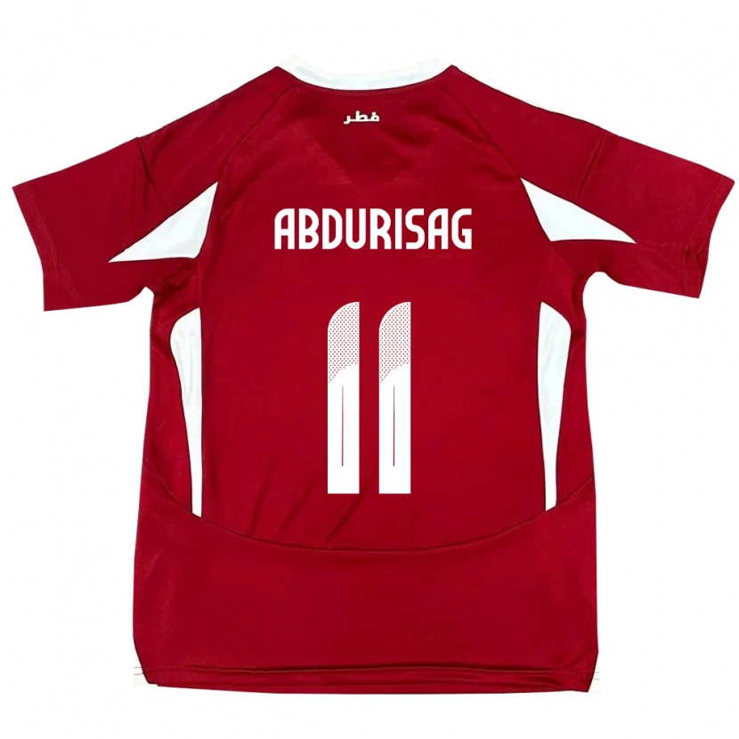 Danxen Bambino Maglia Qatar Yusuf Abdurisag #11 Rosso Kit Gara Home 24-26 Maglietta