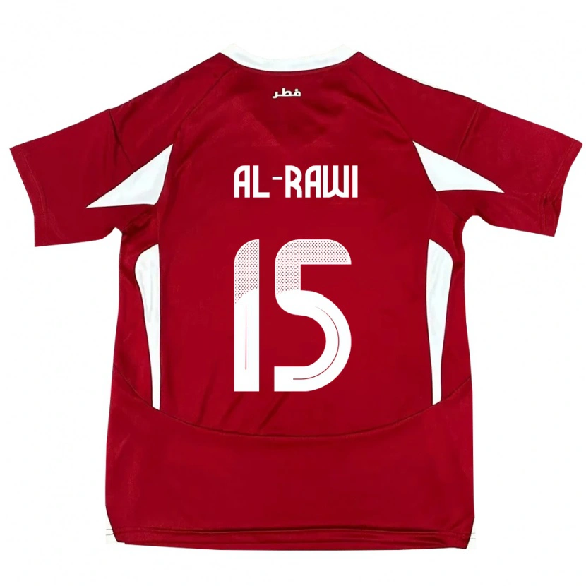 Danxen Bambino Maglia Qatar Bassam Al-Rawi #15 Rosso Kit Gara Home 24-26 Maglietta