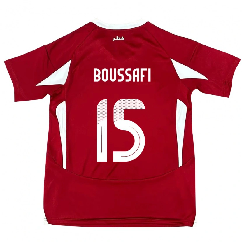 Danxen Bambino Maglia Qatar Rabh Boussafi #15 Rosso Kit Gara Home 24-26 Maglietta
