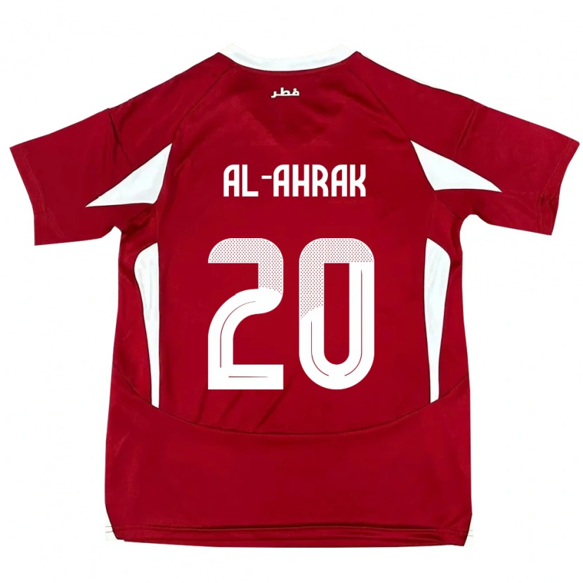 Danxen Bambino Maglia Qatar Abdullah Al-Ahrak #20 Rosso Kit Gara Home 24-26 Maglietta