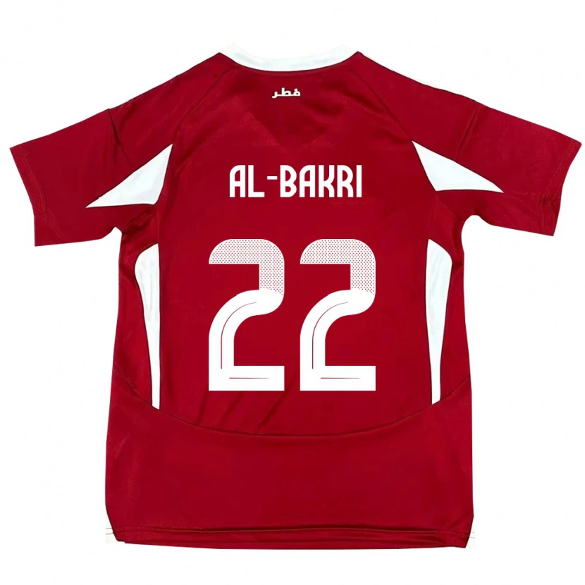 Danxen Bambino Maglia Qatar Mohamed Al-Bakri #22 Rosso Kit Gara Home 24-26 Maglietta