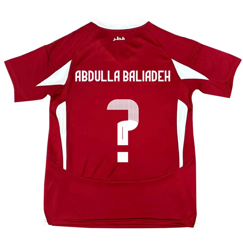 Danxen Bambino Maglia Qatar Yousef Abdulla Baliadeh #0 Rosso Kit Gara Home 24-26 Maglietta