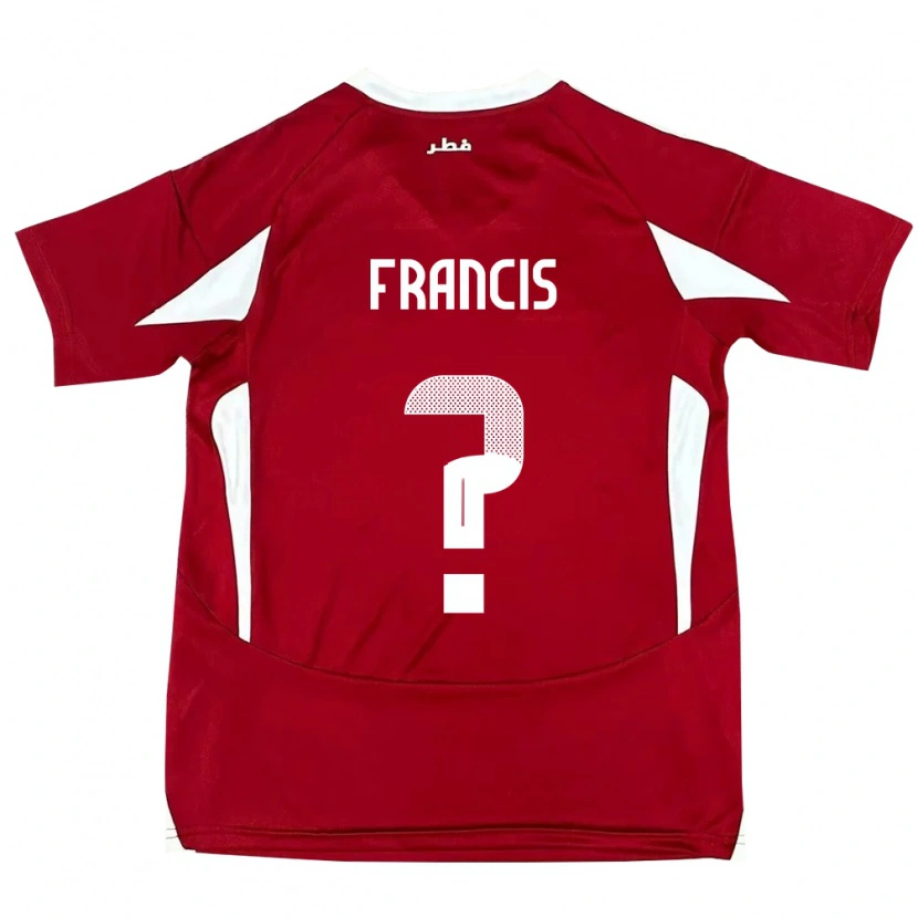Danxen Bambino Maglia Qatar Emmanuel Francis #0 Rosso Kit Gara Home 24-26 Maglietta