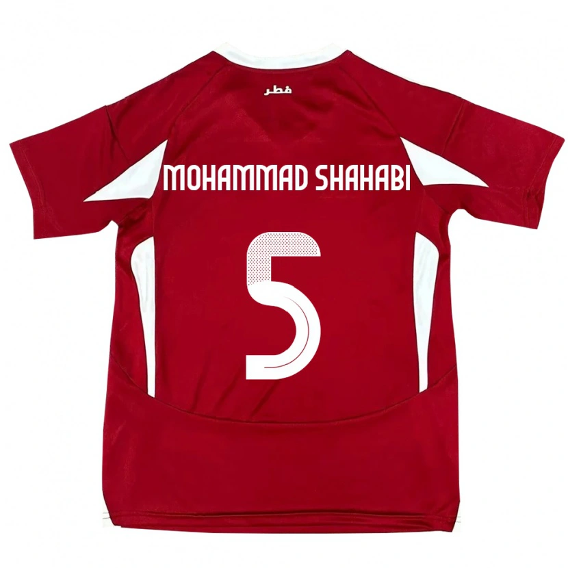 Danxen Bambino Maglia Qatar Ali Mohammad Shahabi #5 Rosso Kit Gara Home 24-26 Maglietta