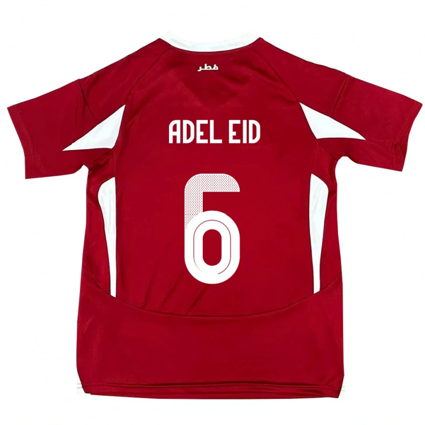 Danxen Bambino Maglia Qatar Bassam Adel Eid #6 Rosso Kit Gara Home 24-26 Maglietta