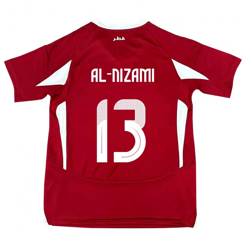 Danxen Bambino Maglia Qatar Yousef Mohammad Al-Nizami #13 Rosso Kit Gara Home 24-26 Maglietta