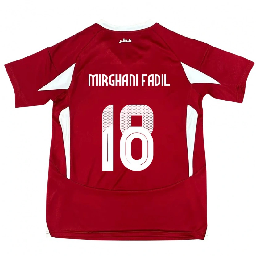 Danxen Bambino Maglia Qatar Awab Mirghani Fadil #18 Rosso Kit Gara Home 24-26 Maglietta