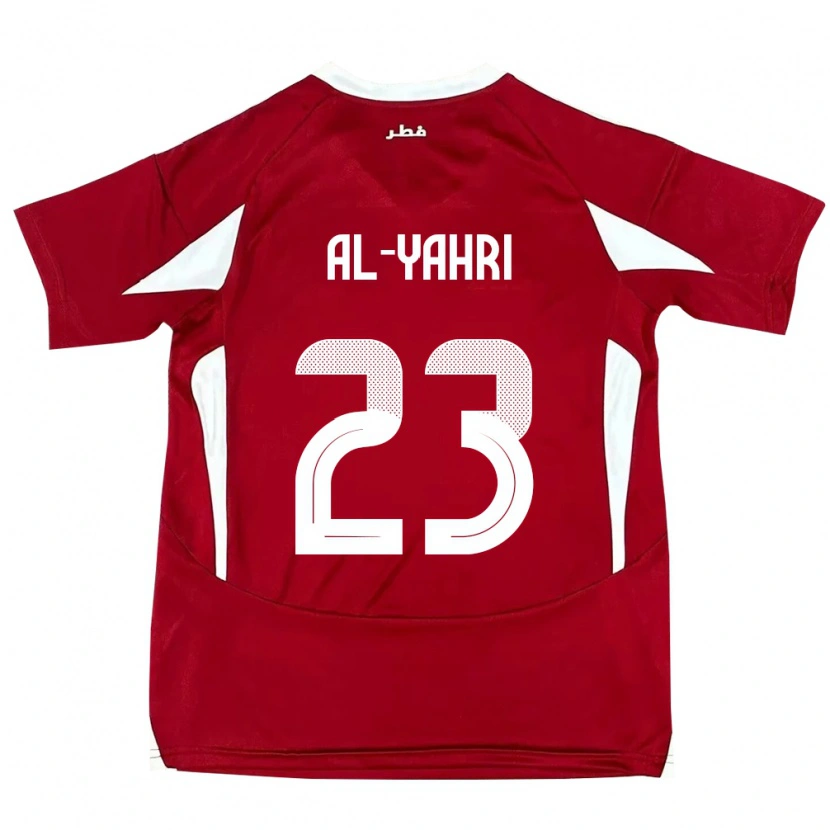 Danxen Bambino Maglia Qatar Nawaf Al-Yahri #23 Rosso Kit Gara Home 24-26 Maglietta