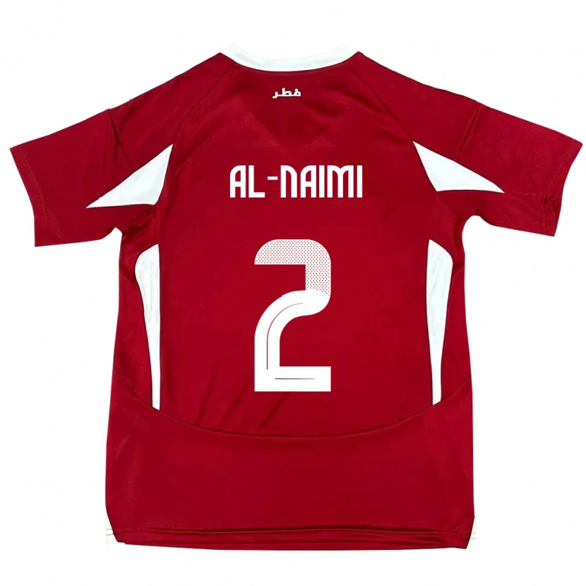 Danxen Bambino Maglia Qatar Amna Al Naimi #2 Rosso Kit Gara Home 24-26 Maglietta