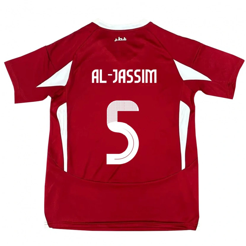Danxen Bambino Maglia Qatar Dana Al Jassim #5 Rosso Kit Gara Home 24-26 Maglietta