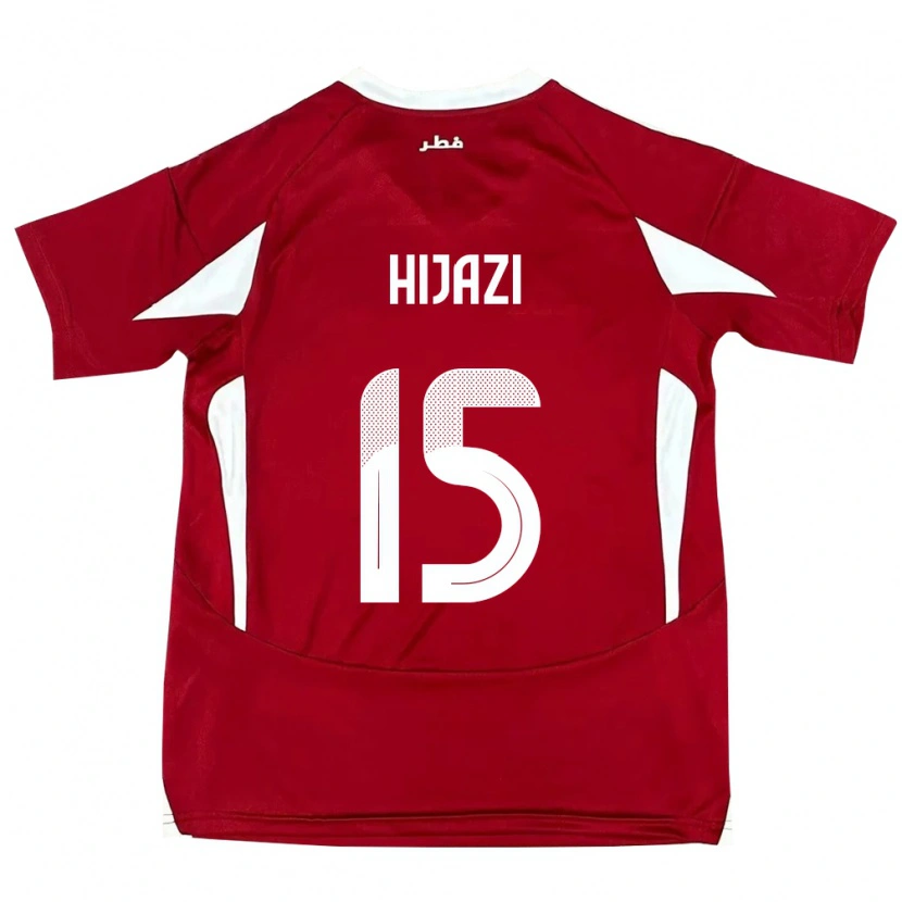 Danxen Bambino Maglia Qatar Asalet Hijazi #15 Rosso Kit Gara Home 24-26 Maglietta