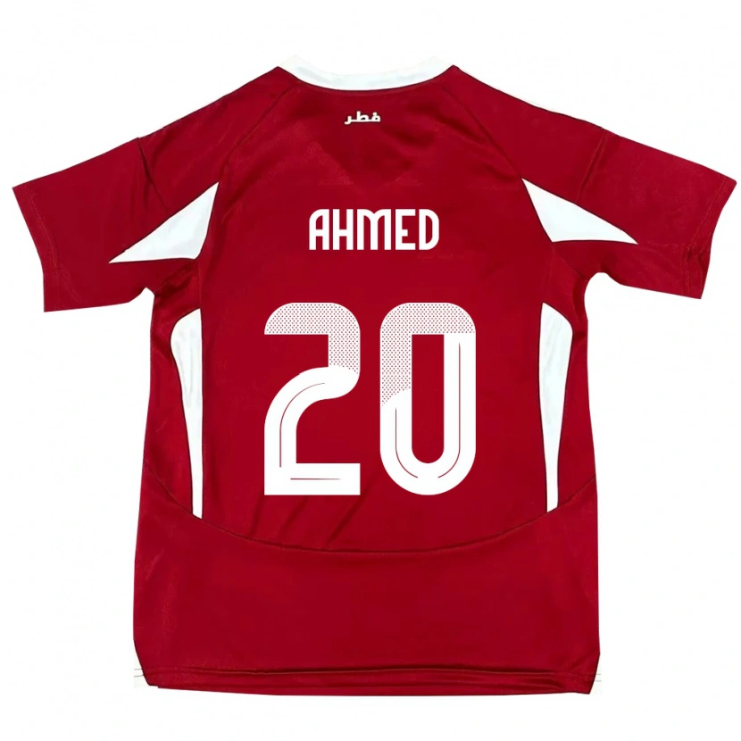 Danxen Bambino Maglia Qatar Ahmed Fadel Hasaba #20 Rosso Kit Gara Home 24-26 Maglietta