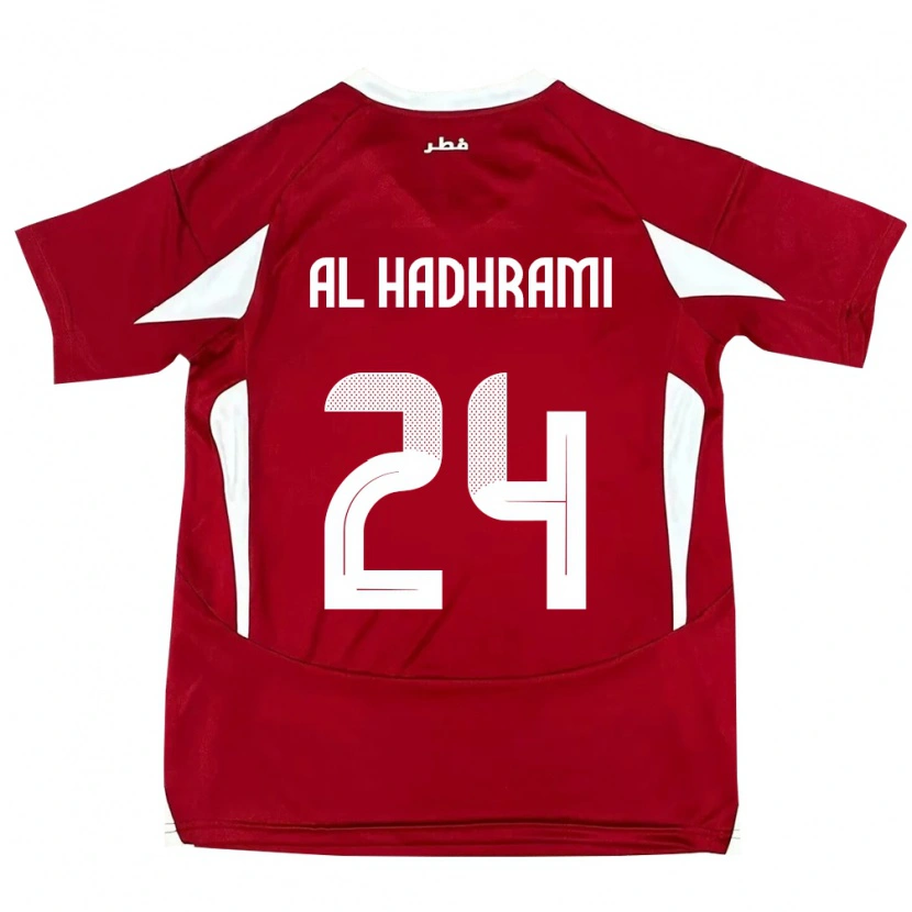Danxen Bambino Maglia Qatar Naif Abdulraheem Al Hadhrami #24 Rosso Kit Gara Home 24-26 Maglietta
