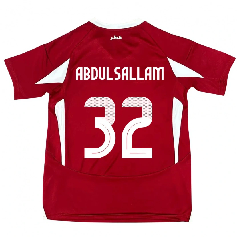 Danxen Bambino Maglia Qatar Jassem Gaber Abdulsallam #32 Rosso Kit Gara Home 24-26 Maglietta