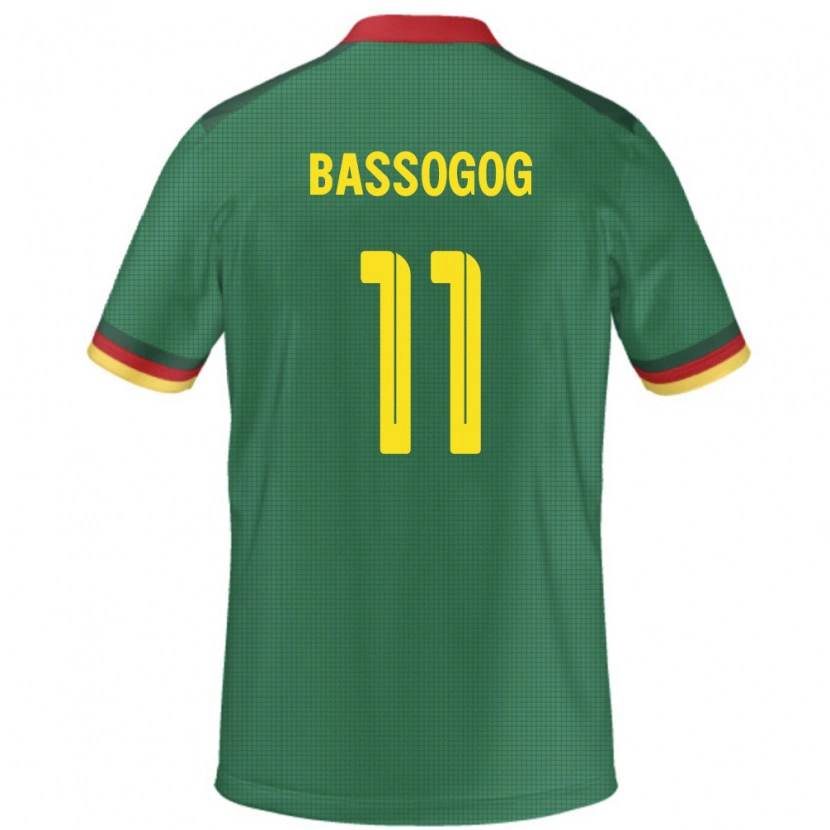Danxen Bambino Maglia Camerun Christian Bassogog #11 Verde Kit Gara Home 24-26 Maglietta