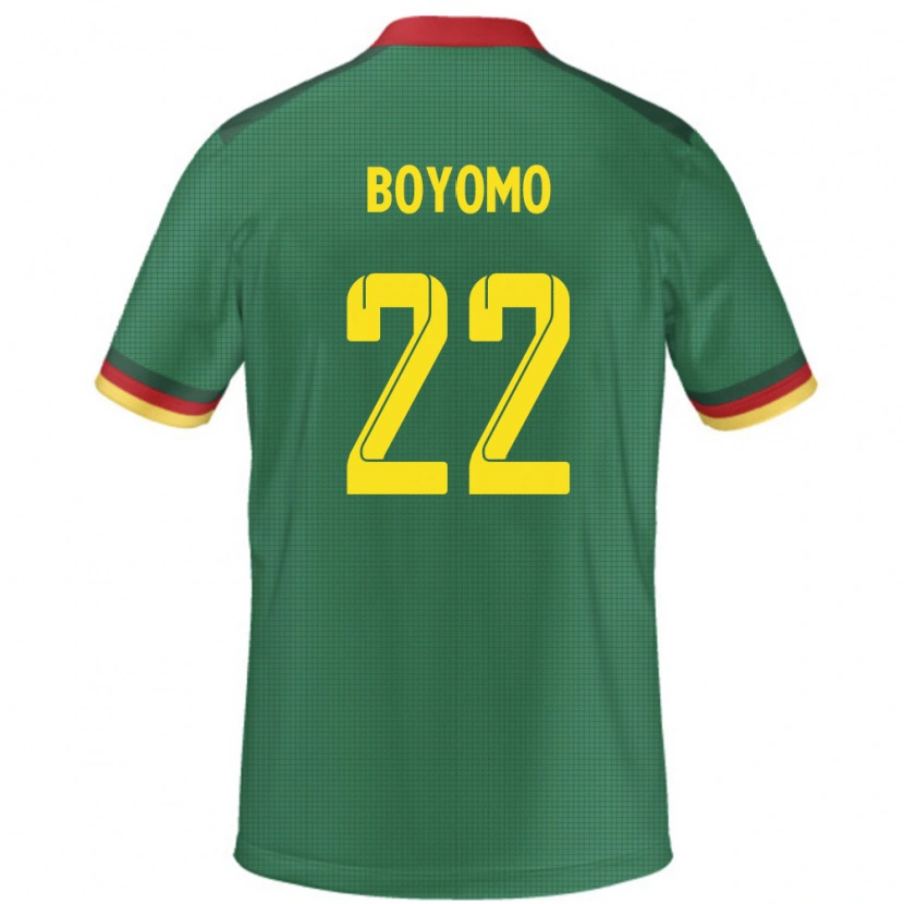 Danxen Bambino Maglia Camerun Enzo Boyomo #22 Verde Kit Gara Home 24-26 Maglietta