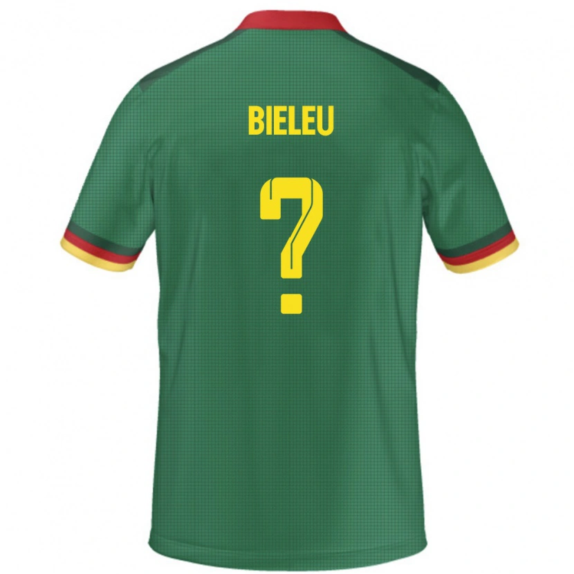 Danxen Bambino Maglia Camerun Benjamin Bieleu #0 Verde Kit Gara Home 24-26 Maglietta