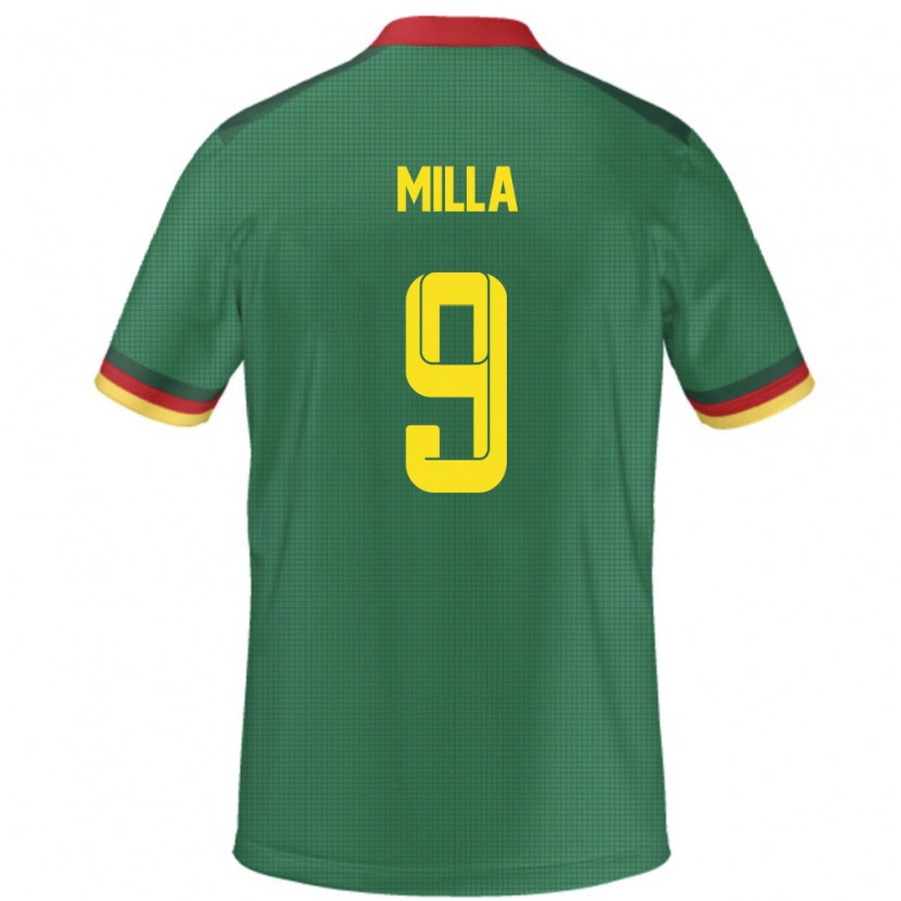 Danxen Bambino Maglia Camerun Kevin-Prince Milla #9 Verde Kit Gara Home 24-26 Maglietta