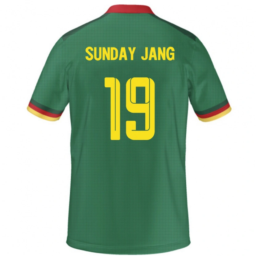 Danxen Bambino Maglia Camerun Junior Sunday Jang #19 Verde Kit Gara Home 24-26 Maglietta