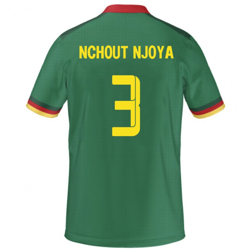 Danxen Bambino Maglia Camerun Ajara Nchout Njoya #3 Verde Kit Gara Home 24-26 Maglietta