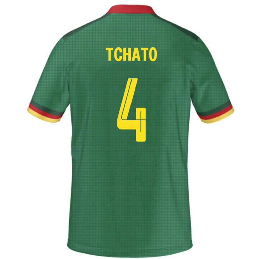 Danxen Bambino Maglia Camerun Enzo Tchato #4 Verde Kit Gara Home 24-26 Maglietta