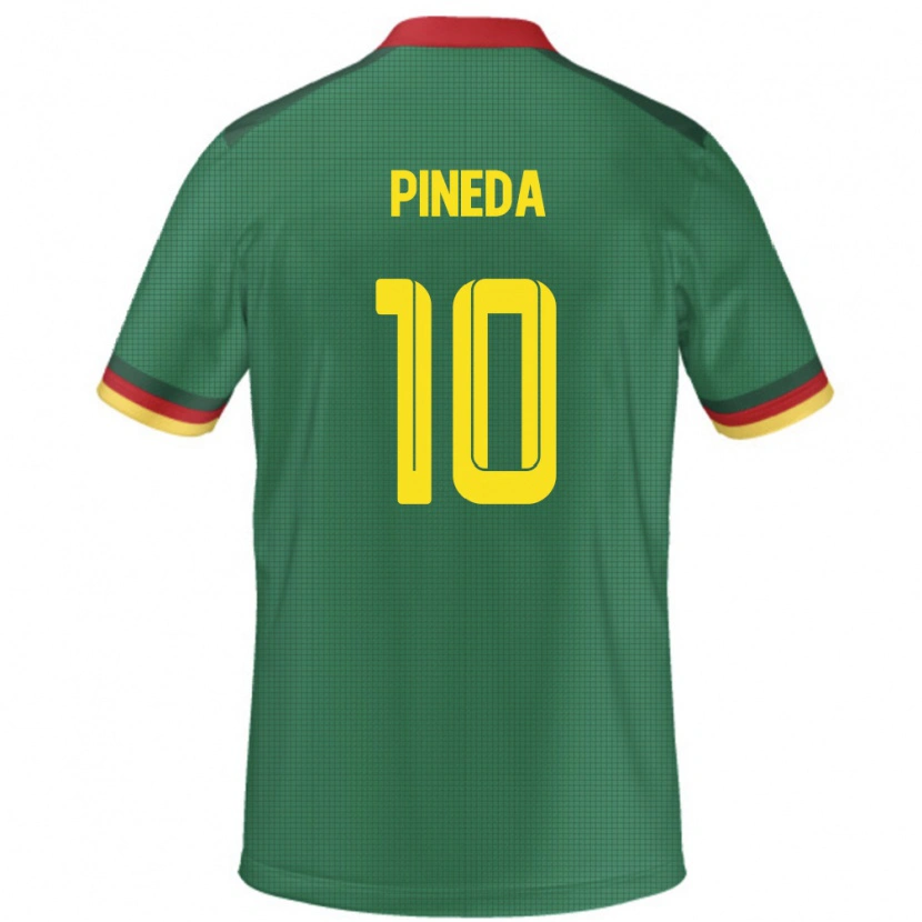 Danxen Bambino Maglia Camerun Etienne Eto O Pineda #10 Verde Kit Gara Home 24-26 Maglietta