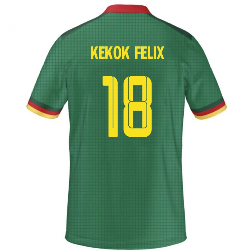 Danxen Bambino Maglia Camerun Ndifor Kekok Felix #18 Verde Kit Gara Home 24-26 Maglietta