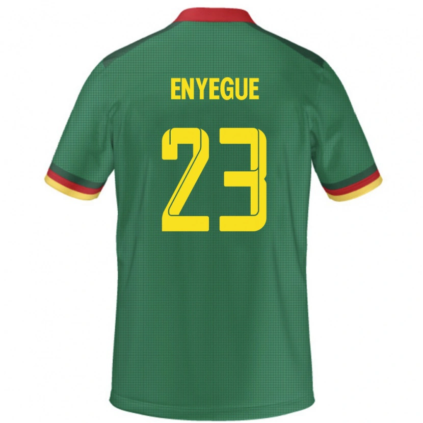 Danxen Bambino Maglia Camerun Regine Enyegue #23 Verde Kit Gara Home 24-26 Maglietta