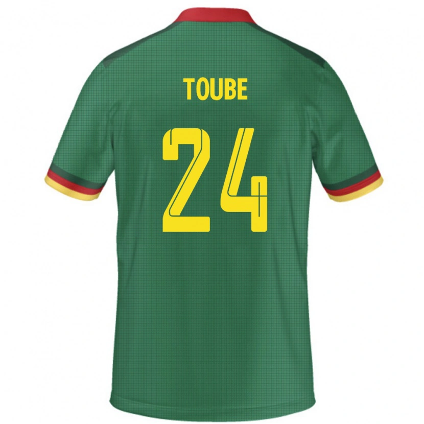 Danxen Bambino Maglia Camerun Godefroy Toube #24 Verde Kit Gara Home 24-26 Maglietta